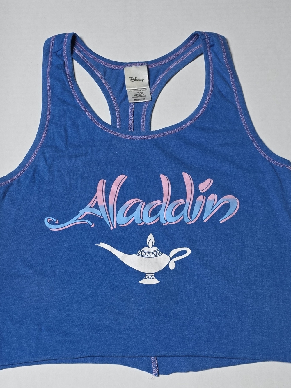 Disney Aladdin Girls' Blue Cropped Tank Top